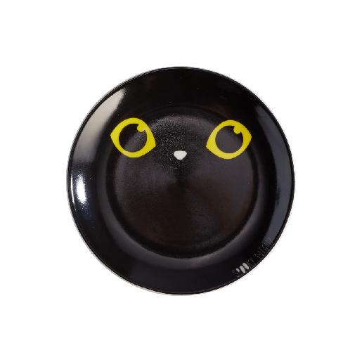 Plato Postre Halloween Gato Negro 20.4cm