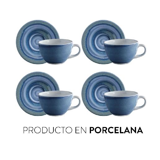 Set de Té 4 puestos 8 Piezas Artic Porcelana