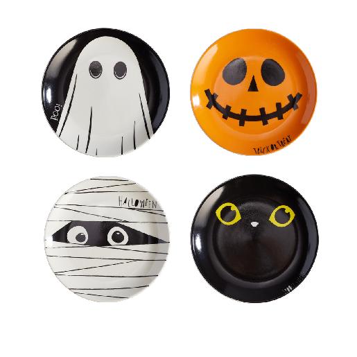 Set x 4 Platos Postres Halloween 20.4cm